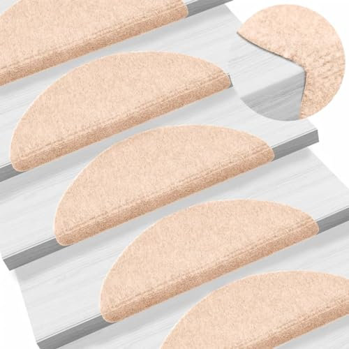 Natulvd Teppich-Stufenmatten mit 3 cm Rand, rutschfest, für Kinder, ältere Menschen und Haustiere, 56 x 17 cm, 10 Stück, Rosa