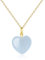 COAI Damen Halskette Sterling Silber 925 mit Aquamarin Herz Anhänger Kristallstein für Frauen 14k Vergoldet