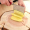 Potato Crinkle Cutter, Stainless Steel Potato Chipper Chip Cutter, Wavy Blade Chips Potato Cutter French Fries, for Potatoes, Fruits, Sweet Potatoes, Vegetables, Butter Wave Knife