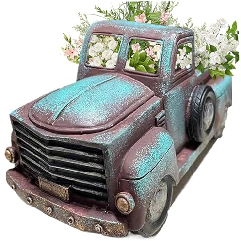 Hintyne Blumentöpfe kreative Auto-Gartentöpfe Vintage-Pflanztöpfe in LKW-Form für den Innenbereich dekorative Sukkulententöpfe aus Kunstharz für den Garten im Freien