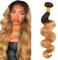 Lakaisa Body Wave Human Hair Bundles 100% Unprocessed Brazilian Remy Hair 1B27 Blonde Ombre Real Hair Echthaar Tressen Extensions Sew in Hair 1 Bundle for Woman 20 Zoll