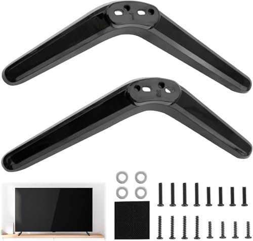 TV Stand Base Pedestal Feet for TCL 32 40 49 50 55 Inch Television Feet Compatible with Roku /Lg/Sharp/Samsung/Hisense/Roku Universal TV Base Pedestal Feet with Screws Anti-Scratch Pad Easy to Install