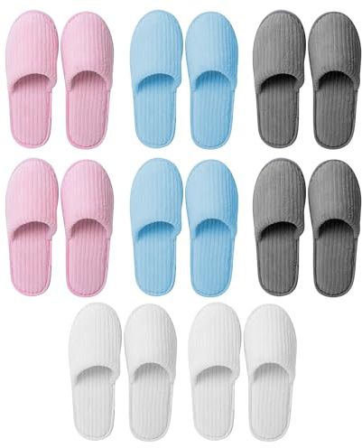 8 Paia Di Pantofole Per Ospiti, Ciabatte Ospiti, Pantofole Ospiti, Ciabatte Da Viaggio, In Spugna, Lavabili E Antiscivolo, In Tessuto Non Tessuto Corallo, Pantofole Chiuse Per Hotel, Viaggi, Casa