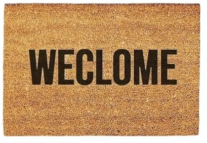 Giftstory Kokosmatte Fußmatte Kokos WECLOME für Innen und Außen 60x40 Fussmatte Haustür - Willkommen Doormat Mat Lustig Türmatte - Geschenk Gift Gadget