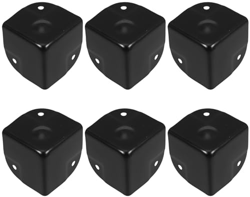 Metall Eckenschutz aus Eisen, 6 Stück, Schwarz, für Möbel | Dekoratives Eckenschoner, für Büro und Zuhause, Robuste Ausführung, Passend für Boxen und Lautsprecher