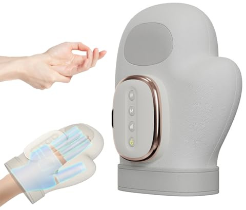 Kabelloses Handmassagegerät mit Wärme & Kompression – 5 Intensitätsstufen, ergonomisch, gegen Arthrose, Karpaltunnelsyndrom & steife Finger
