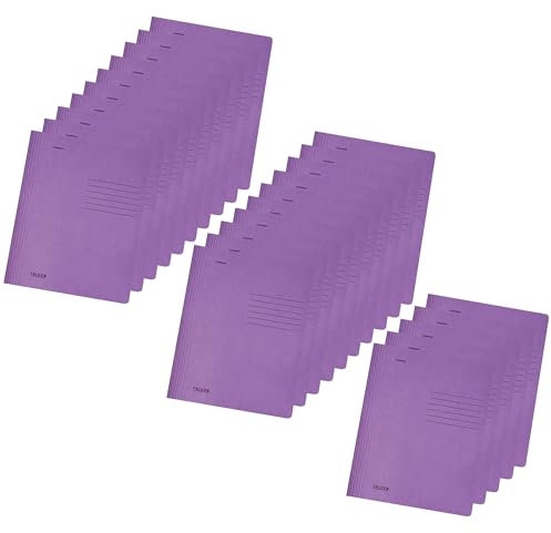 Original Falken 25er Pack Recycling-Schnellhefter DIN A4 Intensivfarbe lila. Made in Germany Blauer Engel Hefter Papphefter Kartonschnellhefter Schulhefter Pappordner Mappe Schulordner