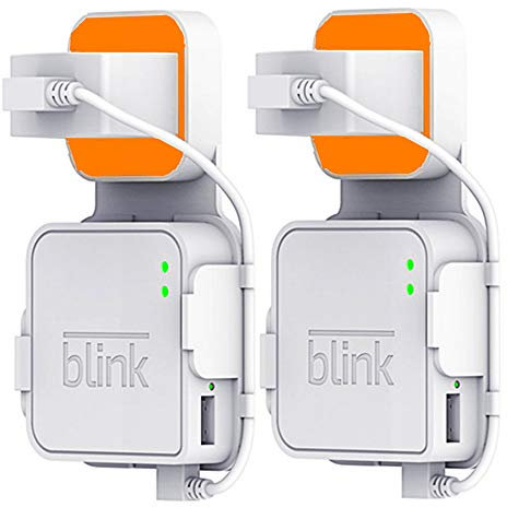 Outlet Wall Mount for Blink Sync Module, FARSAIL 2-Pack Hanger Bracket Holder for Blink XT Outdoor and Indoor Security Camera Black or White WiFi Hub, No Messy Wires or Screws (White)
