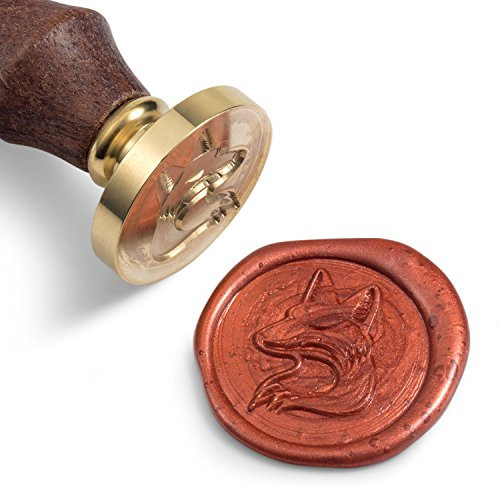 Mceal Wachssiegelstempel, Messingkopf mit Holzgriff (Rotfuchs)