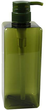 TOPBATHY 650ML Large Capacity Empty Liquid Soap Pump Bottles Dispenser Square Refillable Shampoo Emulsion Lotion Soap Container (Dark Green)