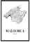 JUNIWORDS Stadtposter, Mallorca, Wähle eine Größe, 40 x 60 cm, Poster mit Rahmen, Schrift A, Weiß