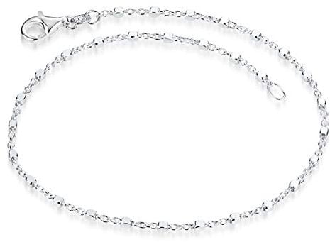 Materia Feine Armkette Damen Silber 925 - Würfel Kette filigran mit Karabinerverschluss SA-119-22 cm