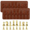 Schach-Formen für Schokolade, Süßigkeiten, internationales Schachspiel, Silikonform, Epoxidharz, zum Gießen von Fondant, Papier, Ton, Wachs, 2 Stück