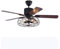 JIAODIE Retro Deckenventilator Mit Licht Amerikanischen Industrie-Stil Deckenventilator Mit Beleuchtung 3 Dateien Einstellbare Windgeschwindigkeit/Innenbeleuchtung / E27 * 5 Lampen