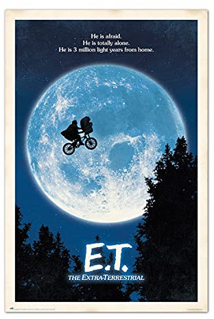 Grupo Erik ET Poster - Kunstdruck - Deko Wohnzimmer oder Deko Schlafzimmer - Deko Zimmer - Größe : 61 x 91 - Offizielle Lizenz - E.T. Der außerirdische Fanartikel