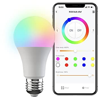 broadlink | LB4E27 | Fastcon Smart-Lampe, Farbwechsel mit Musiksynchronisierung, funktioniert mit Alexa und Google Home, GW4C-Hub erforderlich – A60, E27, 9 W, 800 lm