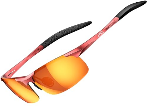 ATTCL Sonnenbrille Herren Polarisiert Sports UV400 Leicht Wrap-Around AL-MG | HD TAC Linse, Blendschutz, Rutschfest, Verspiegelt, Verstellbare Nasenpolster, Autofahren, Angeln, Golf, 25g, Cat 3