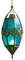 Lanterna in vetro da appendere in stile marocchino (grande verde/blu)