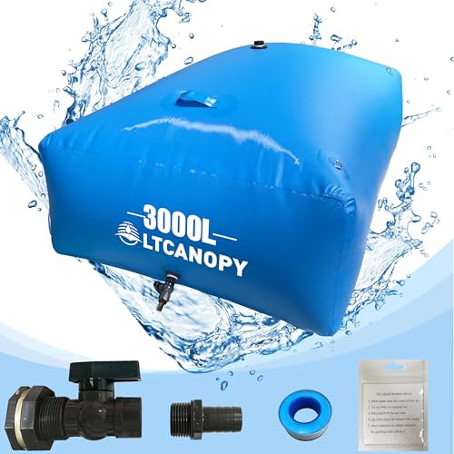 LTCANOPY Vejiga de Almacenamiento de Agua, Tanque de Agua Plegable de Gran Capacidad Emergencia Incendios SequíA Vejiga de Agua de Uso Riego AgríCola contra(3000L)