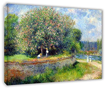 Pierre-Auguste Renoir Peinture sur Toile célèbre Tableaux à l'huile'Châtaignier en fleurs'Reproductions Impression sur Toile.Tableau d'art mural en toile prêt à accrocher 40x50cm(16x20in)Encadré