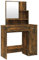 vidaXL Schminktisch mit Spiegel Stauraum Frisiertisch Kommode Frisierkommode Kosmetiktisch Schminkspiegel Schlafzimmer Räuchereiche 86,5x35x136cm