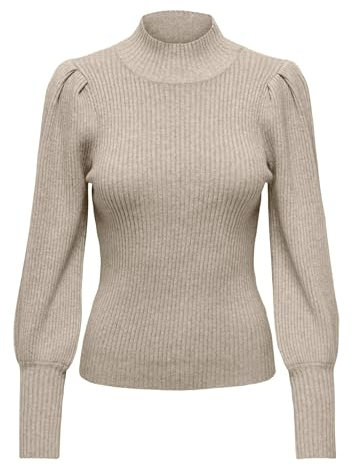 Only Onlkatia L/S-Maglione con Collo Alto, Mocha Meringue, M Donna