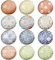Berkin Arts 12Pcs Cute Round Crystal Glass Strong Magnetic Refrigerator Magnet Fridge Sticker Flower Floral Fashion Retro Small Gift for Whiteboard William Morris Series