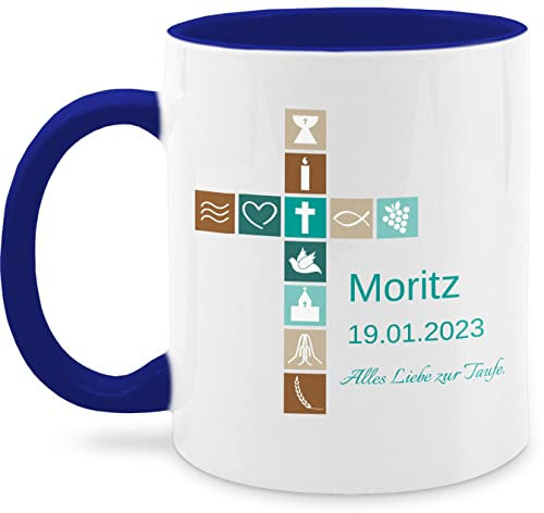 Tasse Tassen 325ml - Geschenk Taufe I Konfirmation Geschenk Firmung - 325 ml - Dunkelblau - konfirmationsgeschenk für jungen personalisierte konfirmationsgeschenke taufgeschenke taufe