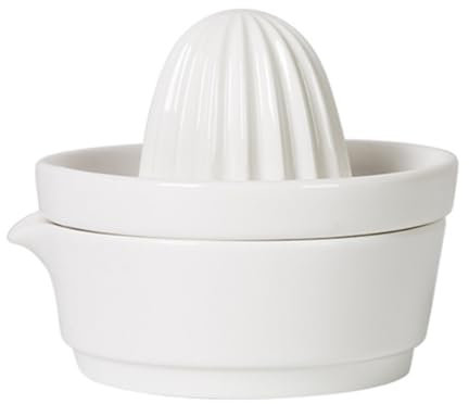 Cabilock 1 spremiagrumi in ceramica, al limone, all'arancia, manuale, piccolo spremiagrumi per frutta, mini pressa portatile (bianco)