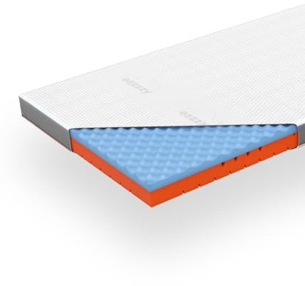 eazzzy Topper Premium Cube Advance 9 cm Höhe, Matratzentopper, 2 in 1 Wende Topper mit Cooling Funktion, Memory Schaum, atimungsaktive Cover mit antibakterieller Wirkung Größe 120 x 200 x 9 cm