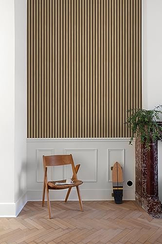 Grandeco Papier peint intissé panneaux en bois scandinave à rayures Marron/noir A63602