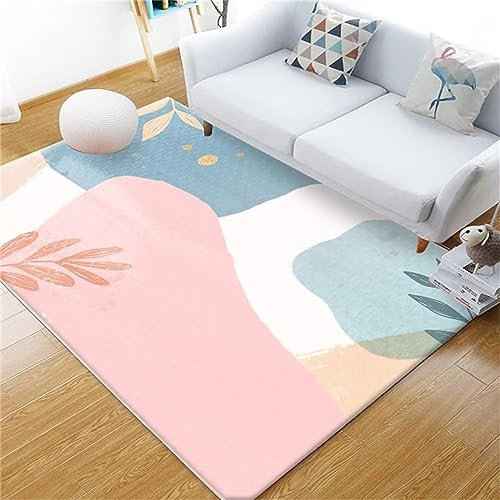 RUGMRZ Lavable Suave y cómodo alfombras para Comedor Rosa Cuadro Comedor Alfombra Infantil Lavable en Lavadora hogar Decoracion Alfombras Niñas Habitacion Infantil300x400CM