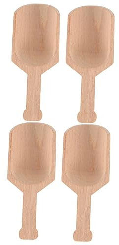 BESTonZON 4piezas Cucharas De Madera Para Sal y Especias Accesorios De Té Cucharas De Cocina Mango Cómodo y Diseño Práctico Para Casa y Restaurantes