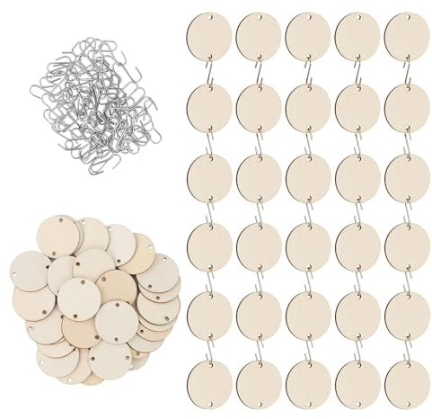 KHIRY Kalender Zeichen Plaque 100 Stück Holz Geburtstagskalender Immerwährender Holz Kalender mit Runde Holzscheiben und Herzförmige Holzscheiben fur DIY Bastel Hochzeitsdeko