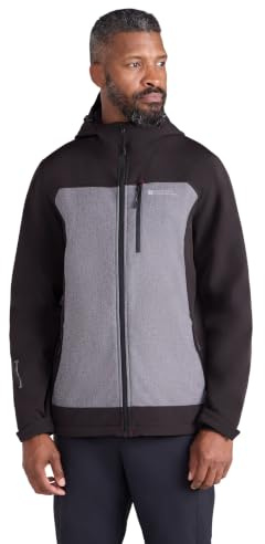 Mountain Warehouse Illuminate II Mens Softshell Jacket - IsoDry, Water-resistant & Windproof Coat with Reflective Details - For Spring Summer, Rain & Outdoors Dark Grey XL
