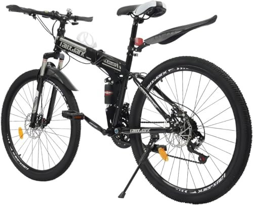 Kcolic 26 Zoll Mountainbike, 21 Gang Klapprad Mit Scheibenbremsen Und Federgabel, Geeignet Für Über 63 Zoll 26inch