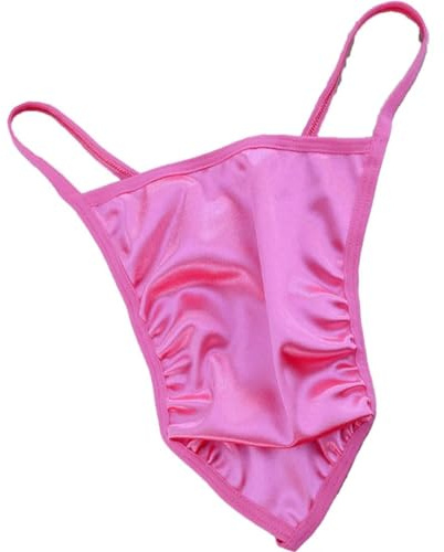 Faringoto Herren-Stringtangas aus Satin, T-Rücken, Gay-Sissy-Dessous-Design, Tangas für Herren, Rose, Small