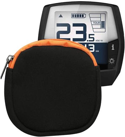 kwmobile Tasche kompatibel mit Bosch Intuvia - E-Bike Computer Neopren Hülle - Schutztasche Schwarz matt Orange