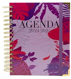 Schülerkalender Purple Savannah 2024-2025, Tag- und Jahresplaner, Premiumeinband, Jahresplaner mit 1 Tag pro Seite und Monatstrennern, Größe 2,5 x 17,5 x 21,5 cm. Sweetcolor