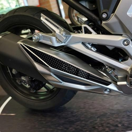 ADESIVO RESINATO EFFETTO 3D, PER MOTO COMPATIBILE CON HONDA NC 750X NERO (PROTEZIONE MARMITTA)