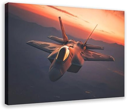Lockheed Martin F22 Raptor Fighters Poster auf Leinwand, Poster, Wandkunst, Dekordruck, Bild Gemälde für Wohnzimmer, Schlafzimmer, Dekoration, Rahmen: 30 x 45 cm