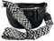 Bauchtasche mit breitem Muster-Trageriemen | Gürteltasche Damen Herren | Umhängetasche | Mode Hüfttasche | Tasche JX818 (schwarz)