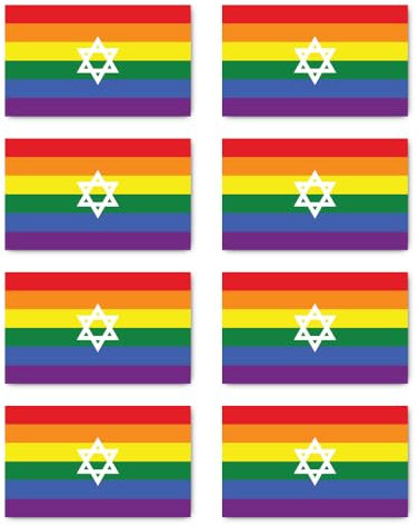 Aufkleber: 100x60 mm, 8 Stück - Flagge - LGBTQ Israel - LGBTQ - für Auto, Laptop und mehr