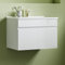Aica Sanitär Waschtisch mit Unterschrank 60cm Bergen Badmöbel Set Hochglanz Weiß Keramik Waschbecken mit Unterschrank MDF Softclose