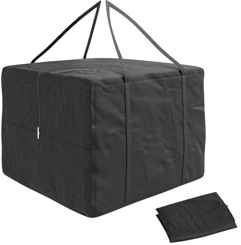 Outsunny Aufbewahrungstasche 600D Oxford, 384L Tragetasche bis 60kg belastbar, UV30+ Wasserdicht Auflagentasche, für Camping und Reisen, 80 x 80 x 60 cm, Schwarz