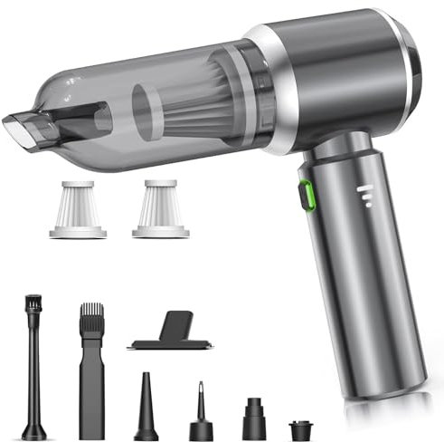 Dnoyevvs Handstaubsauger Akku, 20000Pa Handstaubsauger Kabellos, Auto Staubsauger mit Zubehör, 3-Gang Elektrische Staubgebläse Druckluftspray für Auto, Küche, Haus & Tierhaar Reinigung (B)