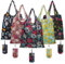 IKR 5PCS Reusable Shopping Bags, Eco Foldable Grocery Bags Washable Grocery Bag with Attached Pouch Waterproof Polyester Shopping Cloth Tote Easter Tote Bags for Daily Travel Picnic (Multicolor-01)