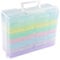 Vaessen Creative Aufbewahrungsbox Transparent mit Deckel und Griff von 37,5 x 30 x 13 cm - Mit 16 Döschen von 17 x 12 x 3 cm - Für Scrapbooking, Karten Basteln und Schmuckherstellung