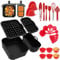 29 Stücke Airfryer Zubehör für Philips Dual Basket 3000 Series NA350 6L/3L Airfryer Einschließlich Silikonform Heißluftfritteuse Zubehör, Waffelform Zubehör, Backzubehör-Set, Messbecher Set, Rot