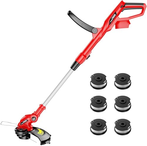 Débroussailleuse sans fil compatible avec batterie Milwaukee M18 18 V, 30,5 cm sans fil, alimentation automatique, désherbeur électrique alimenté par batterie, tondeuse à gazon avec 6 bobines de ligne